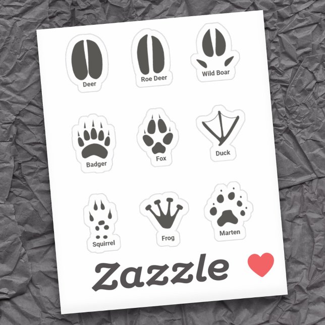 Europe Animal Tracks Set Stickers Aufkleber (Europe Animal Tracks Set Stickers)