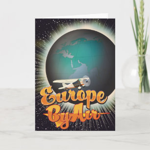 Europe by Air Vintage Flugplakat Feiertagskarte