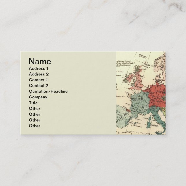 Europe Carte Pays Antique Mondiale (Devant)