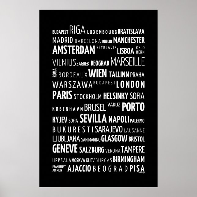Europe cities poster (Vorne)