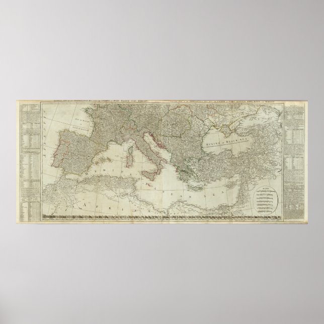 Europe divided into its kingdoms,  empires poster (Vorne)