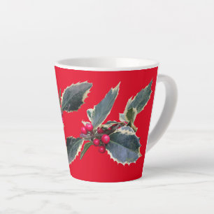 Europe Holly Cust. Mug en latte rouge