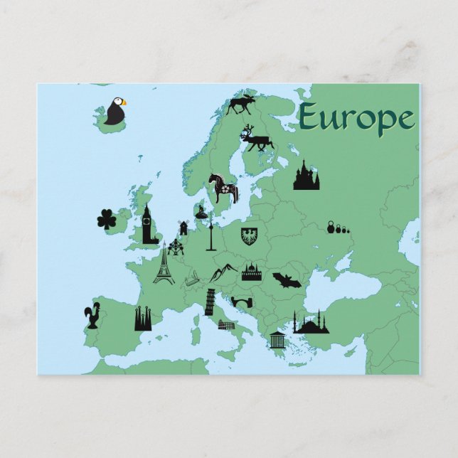 Europe Map Postkarte (Vorderseite)