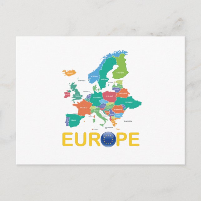 Europe Map Postkarte (Vorderseite)