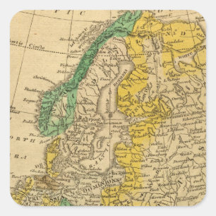 Europe Map von Worcester Quadratischer Aufkleber