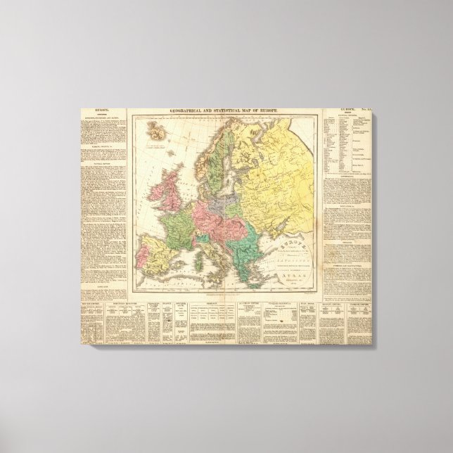 Europe Religion Atlas Karte Leinwanddruck (Vorderseite)