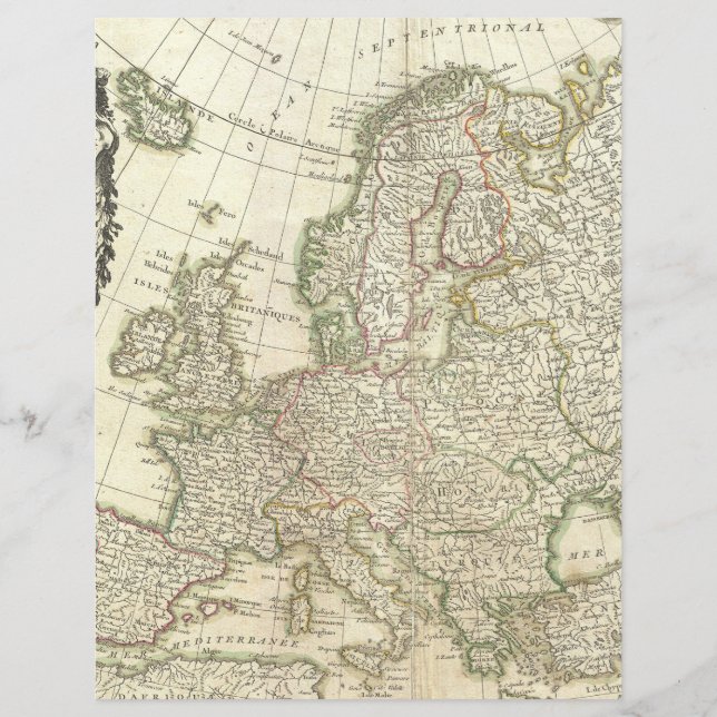 Europe vintage vieille carte cartographie géograph (Devant)