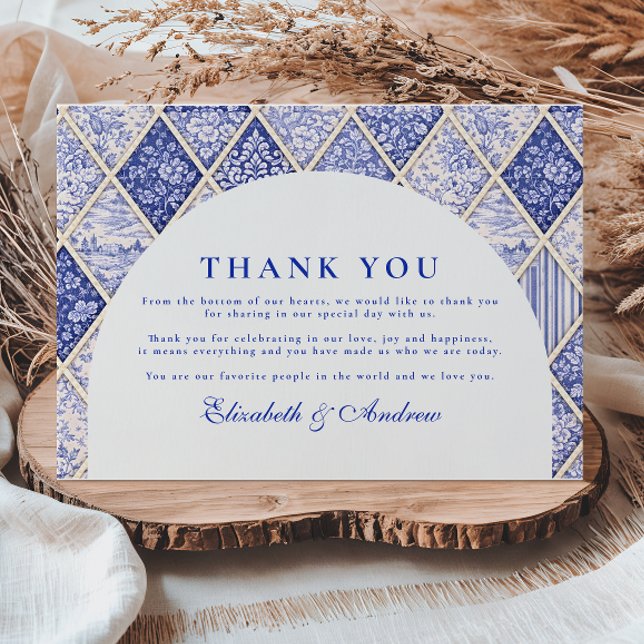 European Delft Tile Wedding Dankeskarte (Von Creator hochgeladen)