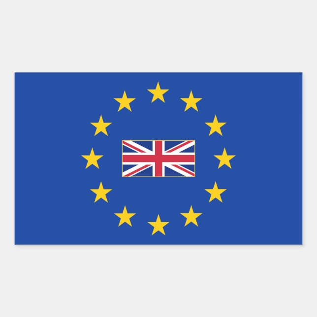 European Gewerkschaft United Kingdom Rectangle Sti Rechteckiger Aufkleber (Vorderseite)