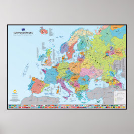 "European Nations" Landkarte Poster