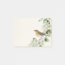 European Robin & Hawthorn – Editable Botanical Wed Post-it Klebezettel