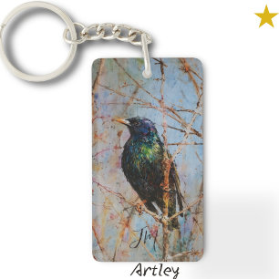 European Starling Bird Peinture Initiales Personna