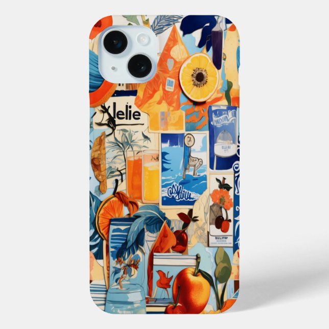 European Summer Beach Preppy Collage Scrapbook Case-Mate iPhone Hülle (Rückseite)