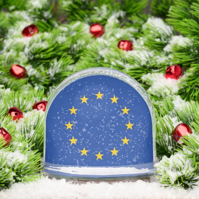 European Union flag snow globe with custom photo Schneekugeln (Weihnachten)
