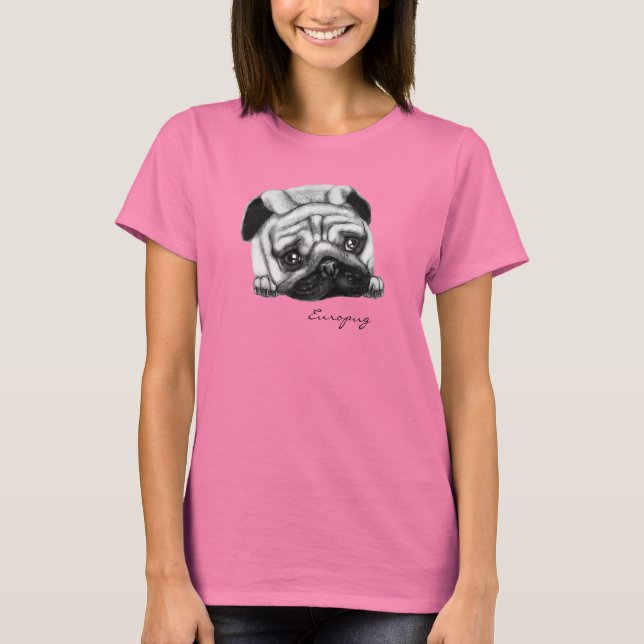 Europug - Der traurige T - Shirt der Damen mit dem (Vorderseite)