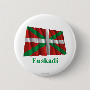 Euskadi (País Vasco) wellenartig bewegende Flagge Button
