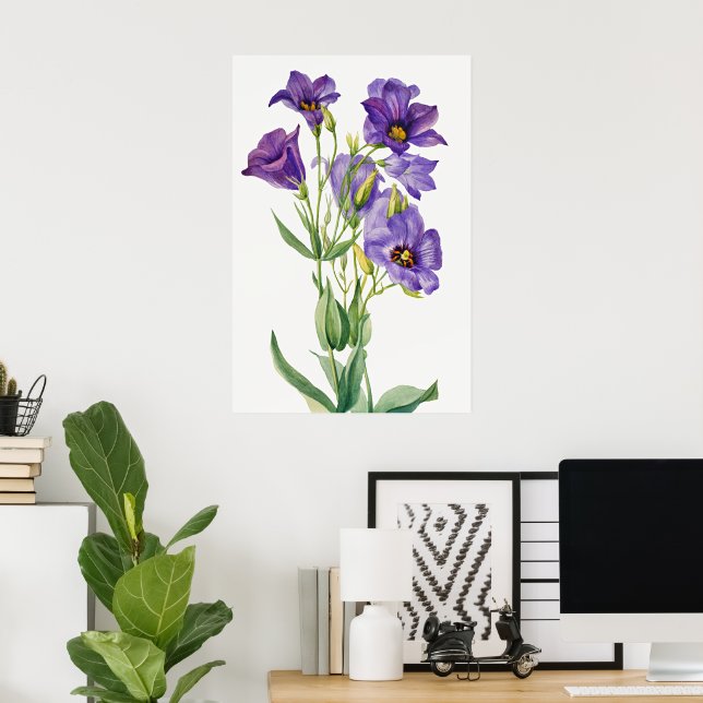 Eustoma Russelianum, violette Blumen, Poster (Heimbüro)