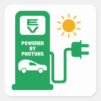 EV alimenté par des autocollants Carrés Photons
