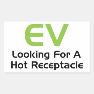 EV auf der Suche nach einem Hot-Behälter Rechteckiger Aufkleber