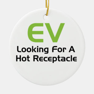 EV, das nach einem heißen Behälter sucht Keramik Ornament