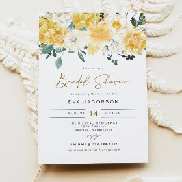 EVA Elegantes Gelbes Frühlingsfloral Brautparty Einladung