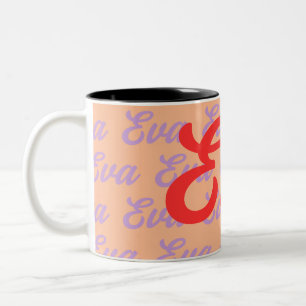 Eva Name Repetiermuster-Design Zweifarbige Tasse