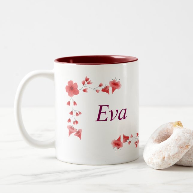 Eva name Tassen - Custom Coffee Cup with a an (Mit Donut)