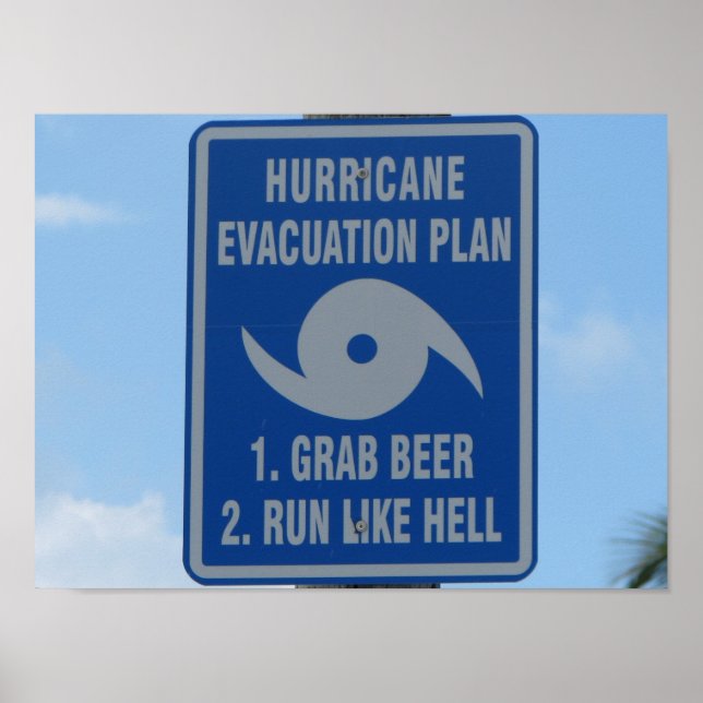 Evakuierungsplan für Hurrikane Poster (Vorne)