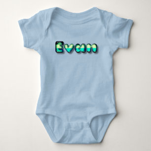 Evan baby Boy name kawaii 3d letters Strampler