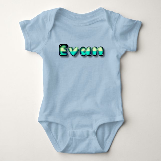 Evan baby Boy name kawaii 3d letters Strampler (Vorderseite)