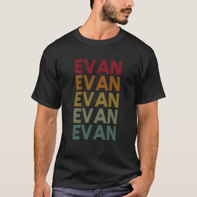 Evan Retro Name Spaß Nickname T-Shirt (Vorderseite)