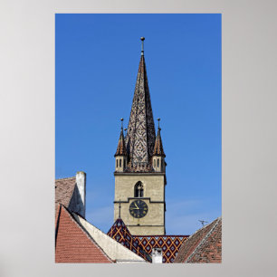 Evangelichal Kathedrale Tower Sibiu Rumänien Poster
