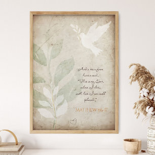 Evangelium, Matthäus 3:16-17; Schriftwandkunst, Bi Poster