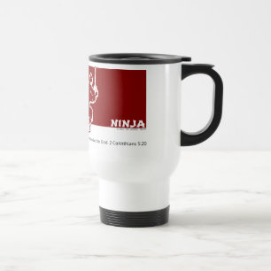 Evangelium Ninja Rot über weißer Reise-Tasse Reisebecher