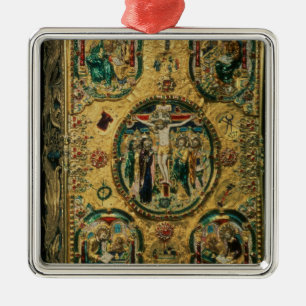 Evangeliumabdeckung, Gold mit repousse Silbernes Ornament