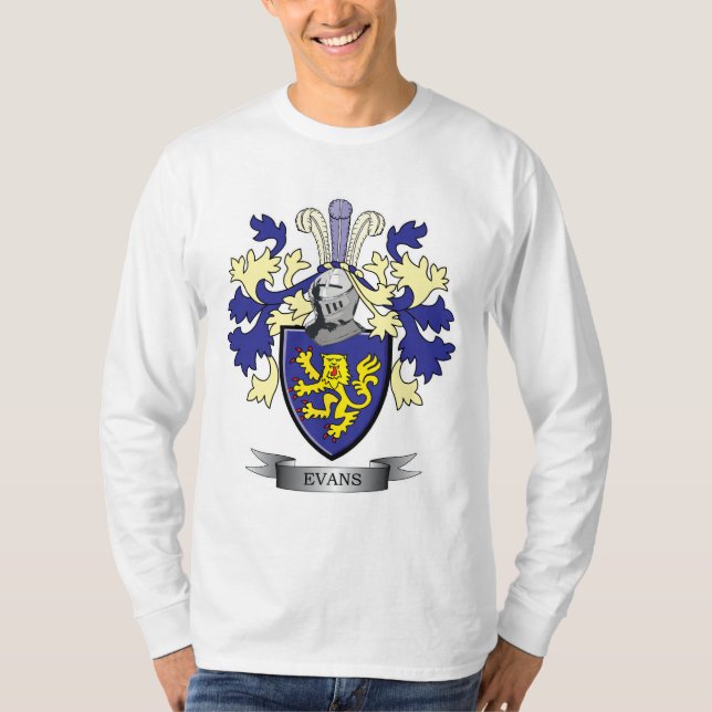 Evans-Familienwappen-Wappen T-Shirt (Vorderseite)
