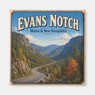 Evans Notch Maine New Hampshire Vintage Landschaft Magnet