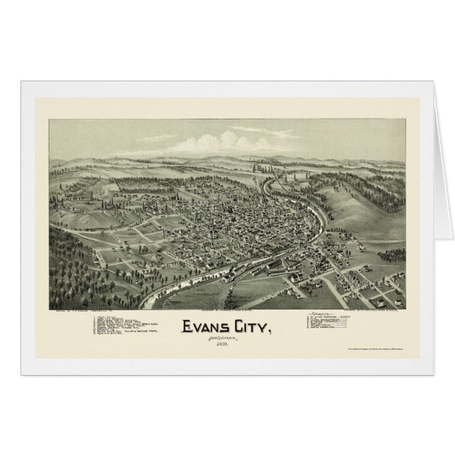 Evans-Stadt, panoramische Karte PAs - 1900 (Vorderseite (Horizontal))