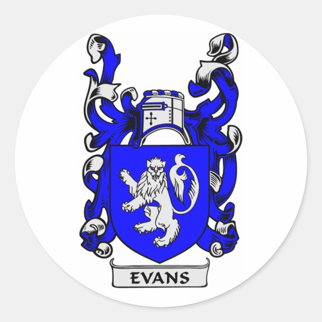 EVANS-Wappen Runder Aufkleber (Vorderseite)
