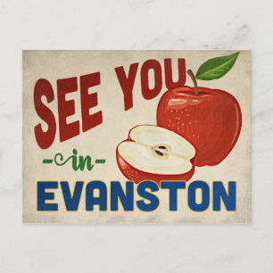 Evanston Illinois Apfel - Vintage Reise Postkarte