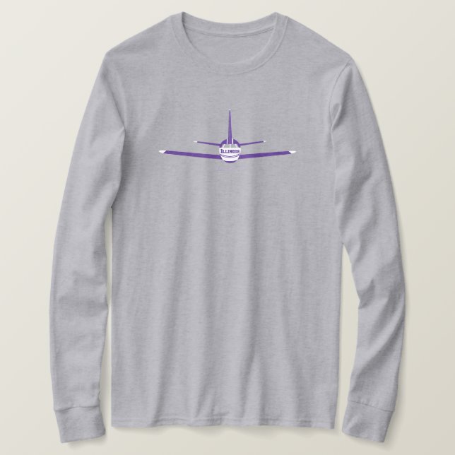 Evanston Illinois IL Flugzeuglogo T-Shirt (Design vorne)