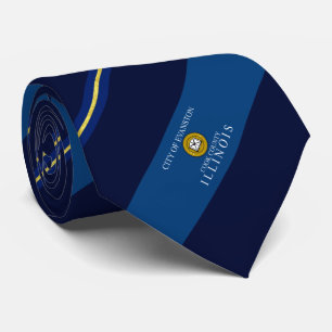 Evanston (Illinois) Stadtflagge Neck Tie Krawatte