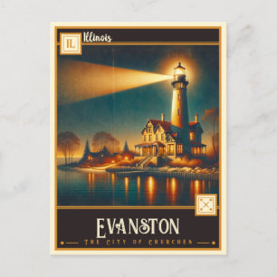 Evanston, Illinois    Vintage Postkarte