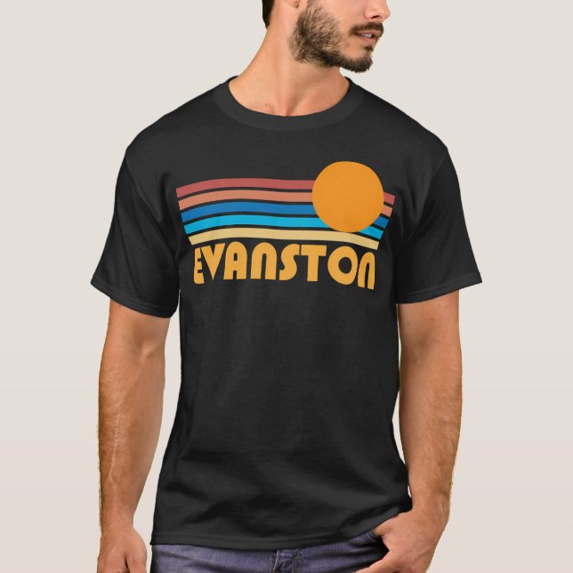 Evanston Retro Sunset Logo T-Shirt (Vorderseite)