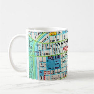 EVANSTON, Vintage Karte IL Kaffeetasse
