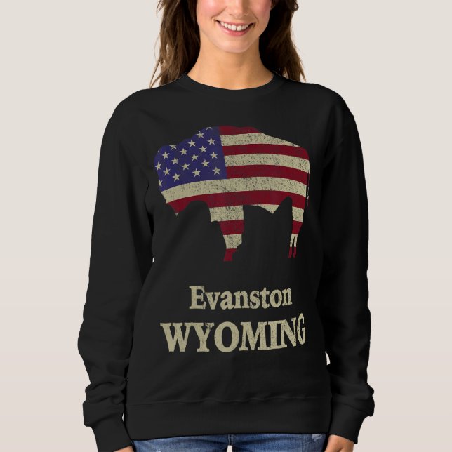 Evanston Wyoming mit Bison Sweatshirt (Vorderseite)