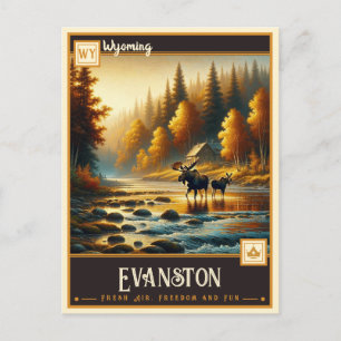Evanston Wyoming VINTAG Postkarte
