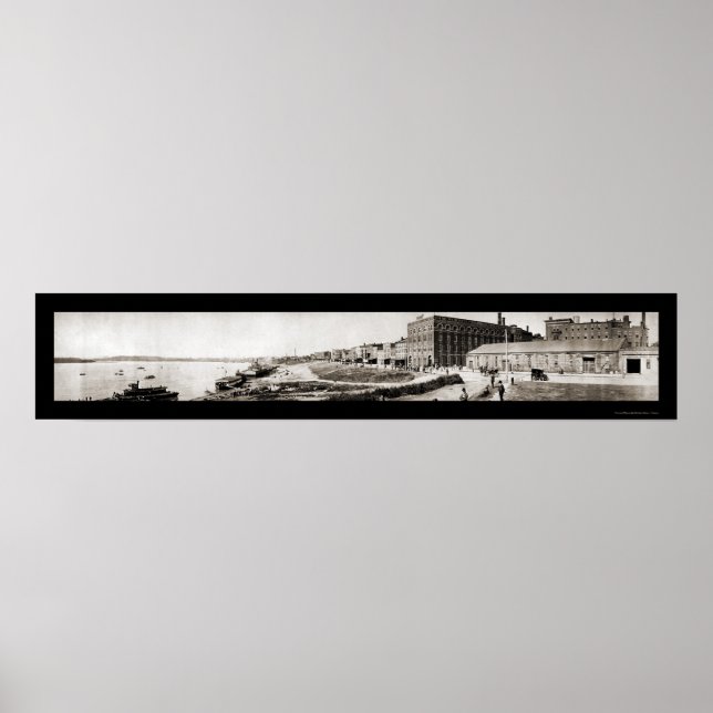 Evansville IN Panorama Foto 1907 Poster (Vorne)
