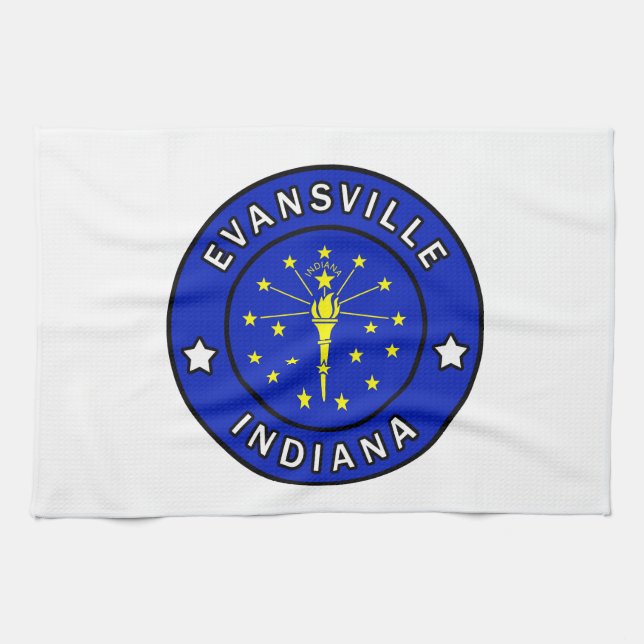 Evansville Indiana Geschirrtuch (Horizontal)