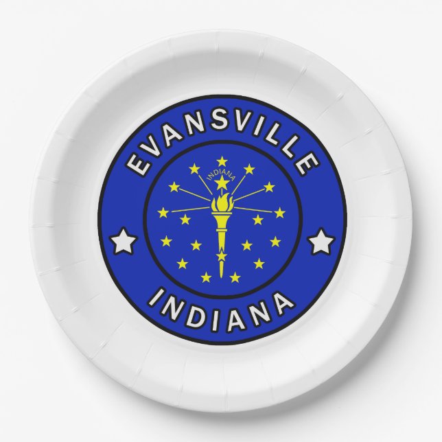 Evansville Indiana Pappteller (Vorderseite)